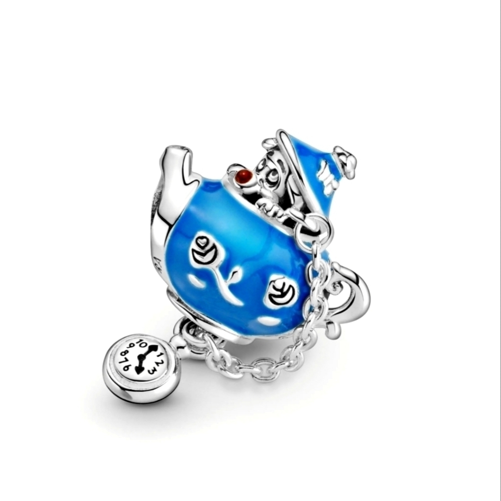 New Pandora Disney ALICE IN WONDERLAND UNBIRTHDAY PARTY TEAPOT silver charm
